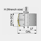 UNIDEX DTS-EX Indexable drill head with external 4-start thread for double tube system (DTS), diameters adjustable, tool diameter ø169.00 - ø183.99 mm, CICT = 7 - Big-tools Industrial Supply Tools for Metal Cutting